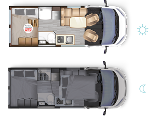 Campervan Dreamer CAMPER VAN XL SAPHIR - Grundriss