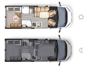 Campervan Dreamer CAMPER VAN XL SELECT - Grundriss