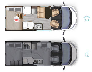 Campervan Dreamer D55 Saphir - Grundriss