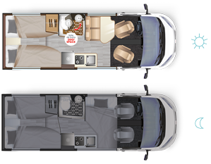 Campervan Dreamer D68 Saphir - Grundriss