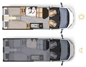 Campervan Dreamer D68 UP - Grundriss